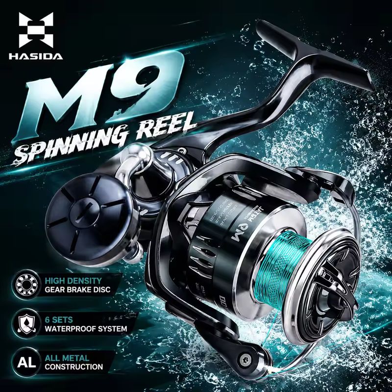 Fishing Boat Steering Wheel - HASIDA M9 Spinningmolen Volledig Metalen Zoutwaterbestendig